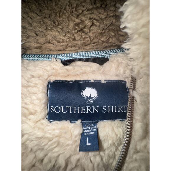 Southern Shirt Company Cozy Sherpa 1/4 Zip Beige Pullover Top Womens Large HRC - Picture 3 of 4